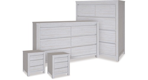Coastal Tallboy, Dresser & 3 Drawer Bedsides x 2  